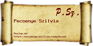 Pecsenye Szilvia névjegykártya